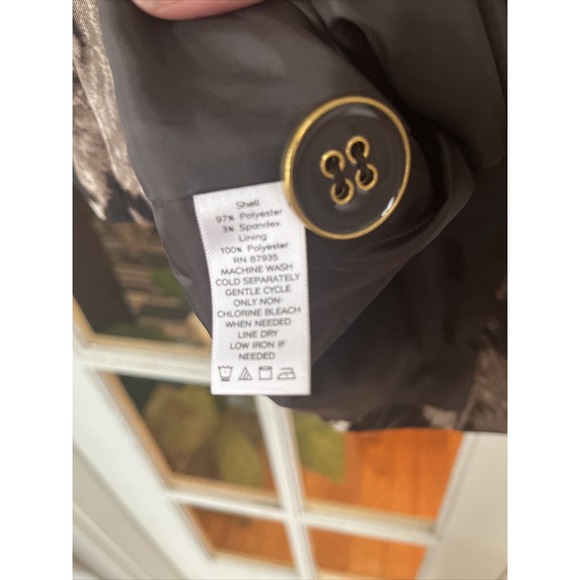 Susan Graver Jacket Raincoat Animal Print Abstract Lined SZ Med - Picture 7 of 7